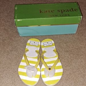 FLASH SALE Kate Spade Yellow Striped Flip Flops